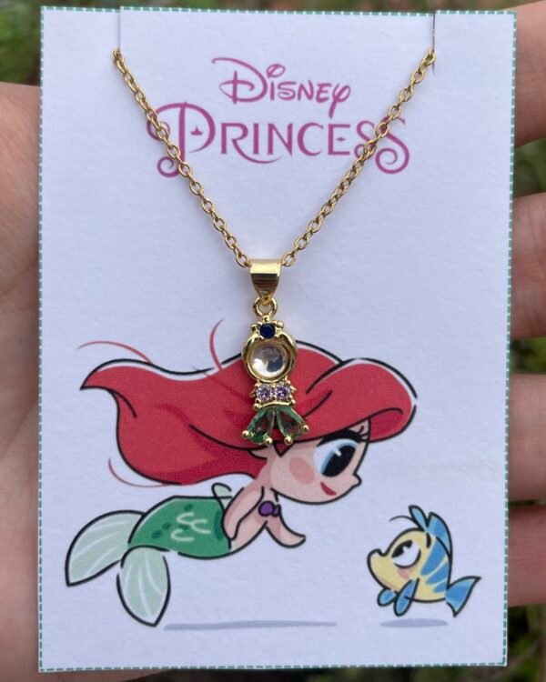 Collares de Princesas Disney Chapado en Oro Real 18K (4 modelos, acero quirúrgico) - Imagen 9