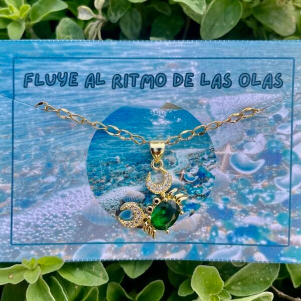 collares con motivo marino acero enchapado en oro real 18k