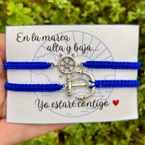 Pulseras para compartir ancla y timón