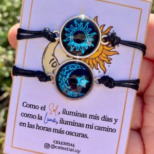 PULSERAS SOL Y LUNA BRILLAN EN LA OSCURIDAD