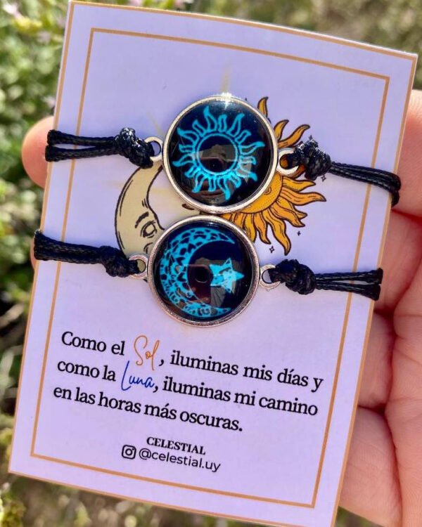 PULSERAS SOL Y LUNA BRILLAN EN LA OSCURIDAD