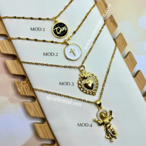 Collares de acero con baño de oro 18K DIOS NIÑO JESUS