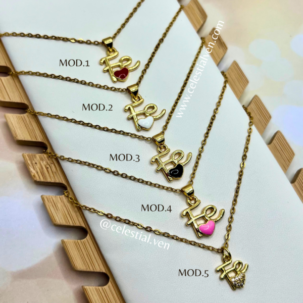 COLLARES DE ACERO CON BAÑO DE ORO REAL 18K FE