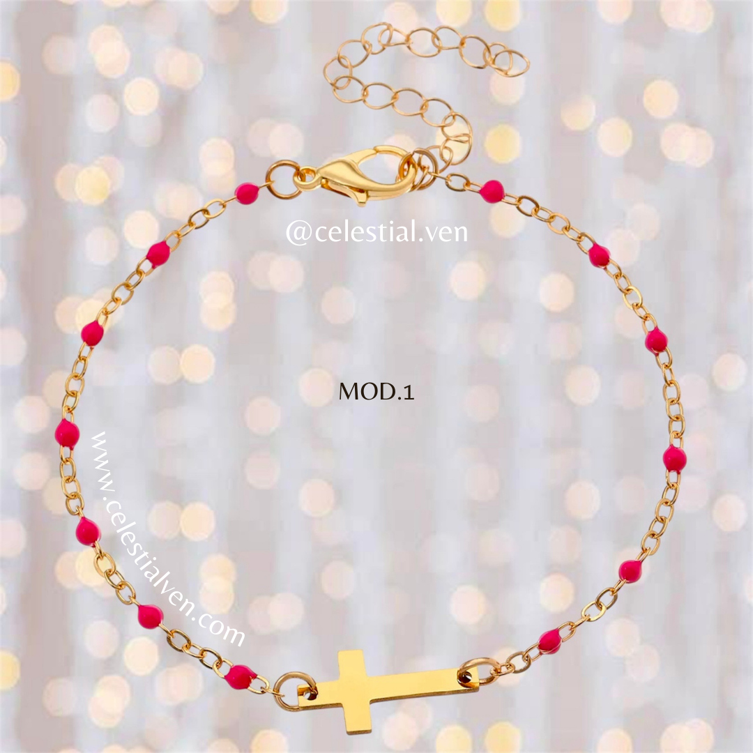PULSERAS DE ACERO QUIRURGICO CON BAÑO DE ORO REAL 18K 2
