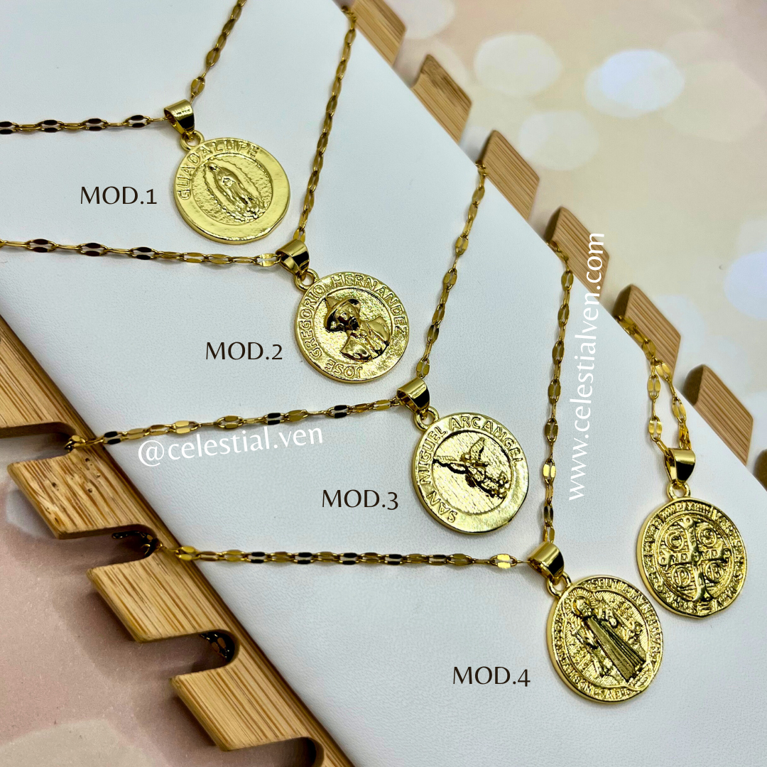 Cadena de acero y baño de oro real 18k hipoalergénicos