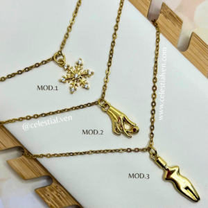 Cadena de acero y baño de oro real 18k hipoalergénicos