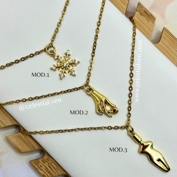 Cadena de acero y baño de oro real 18k hipoalergénicos