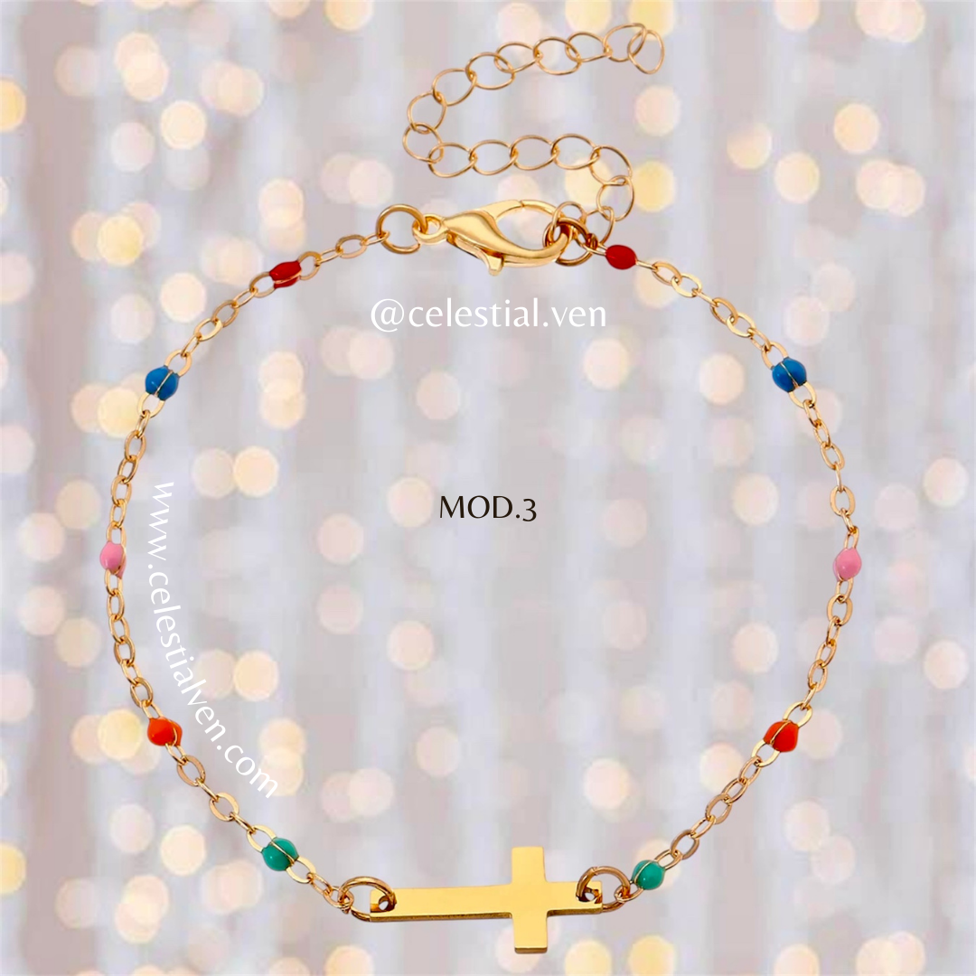 PULSERAS DE ACERO QUIRURGICO CON BAÑO DE ORO REAL 18K 4
